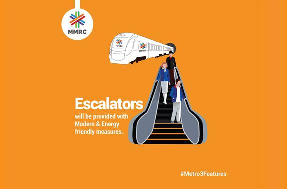 Escalators will be provided with Modern & Energy friendly measures