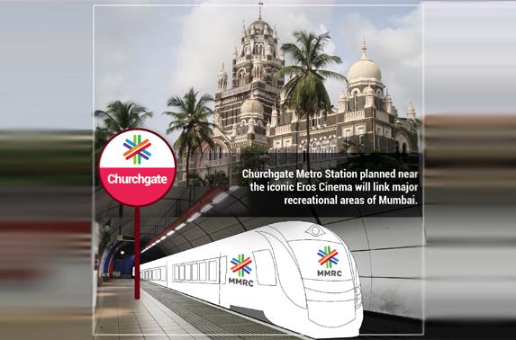 Churchgate Metro Station planned near the iconic Eros Cinema will link major recreational areas of Mumbai