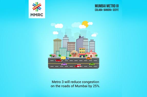 Metro 3 will reduce congestion on the roads of mumbai by 25%